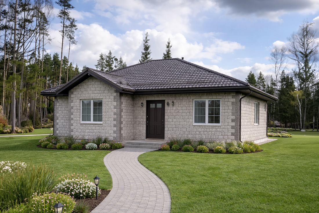 Команда Дома из теплоблоков на строительной площадке