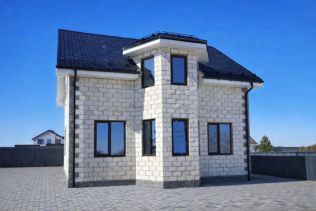 Проект дома из теплоблоков — Дом с мансардой, ~185 м²