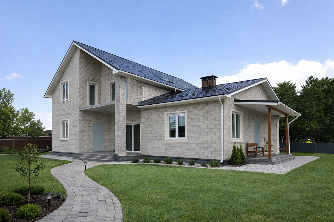 Проект дома из теплоблоков — Дом на две семьи, ~400 м²